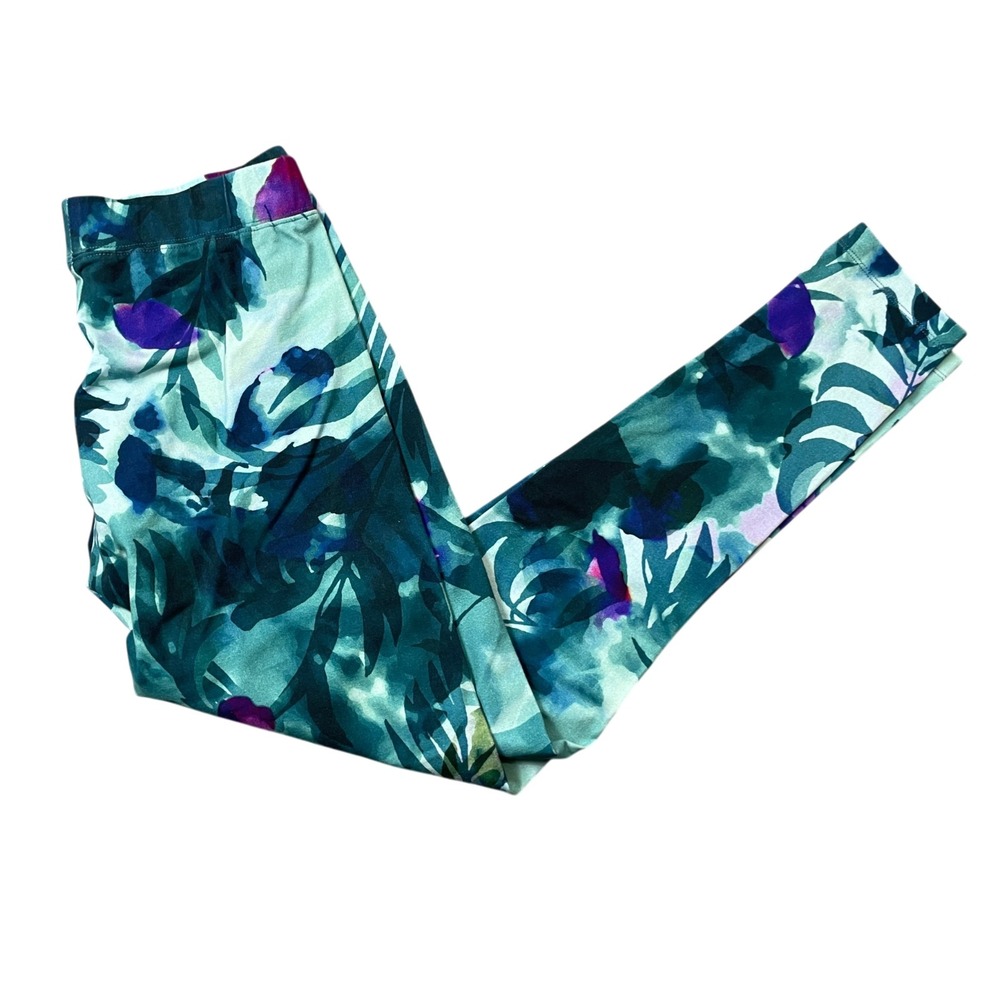 Soft Surroundings XS Tropical‎ Leggings  Elastic Waist Pull On Cotton Blend